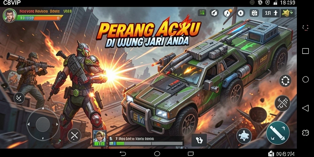 Tampilan gameplay C8VIP yang intens dan mengasyikkan.