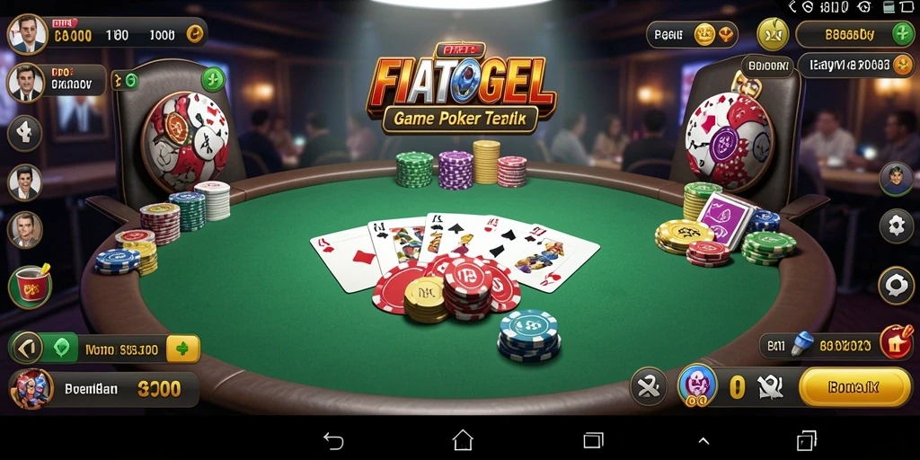 Tampilan gameplay FIATOGEL yang memukau dengan visual permainan poker.