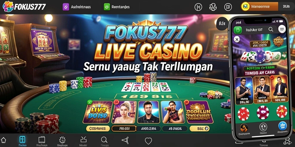 Tampilan gameplay Live Casino FOKUS777 dengan dealer profesional di studio.