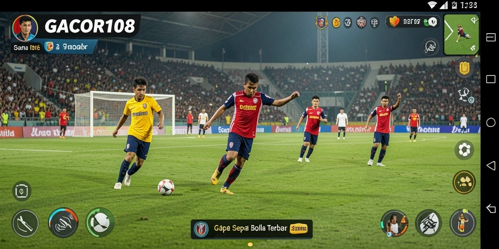 Screenshot gameplay GACOR108 menunjukkan serunya permainan sepak bola.