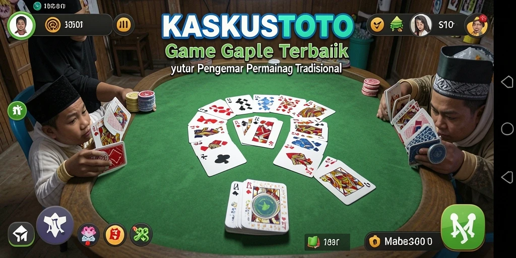 Screenshot gameplay KASKUSTOTO menampilkan suasana permainan Gaple yang seru.