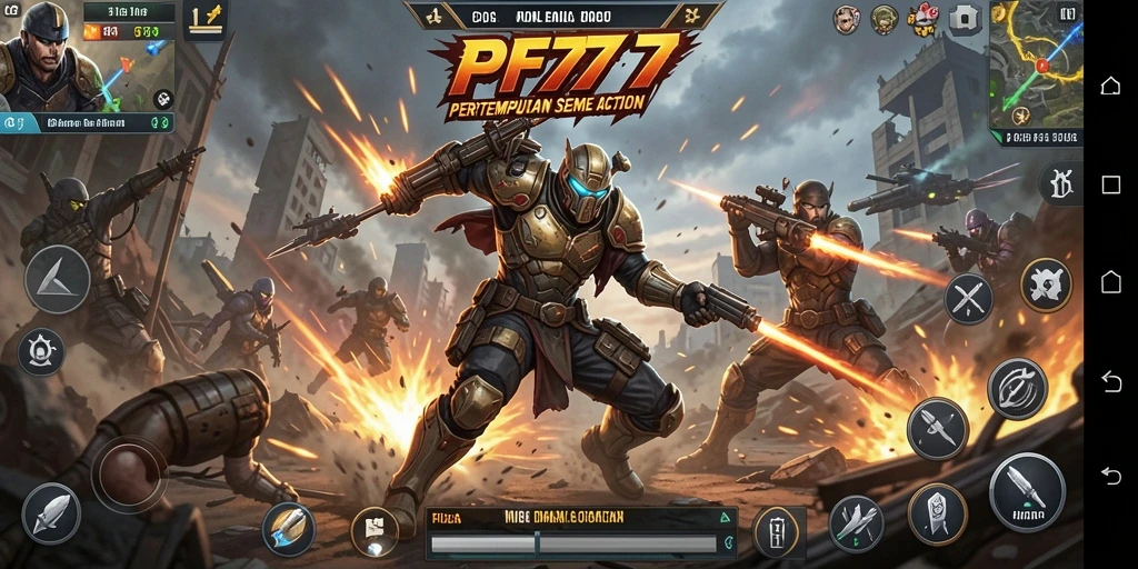Tangkapan layar gameplay PF777 menunjukkan aksi mendebarkan dan strategi tempur.