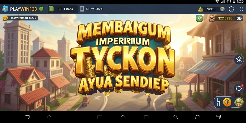 Tampilan gameplay seru dari PLAYWIN123 dengan elemen Tycoon.