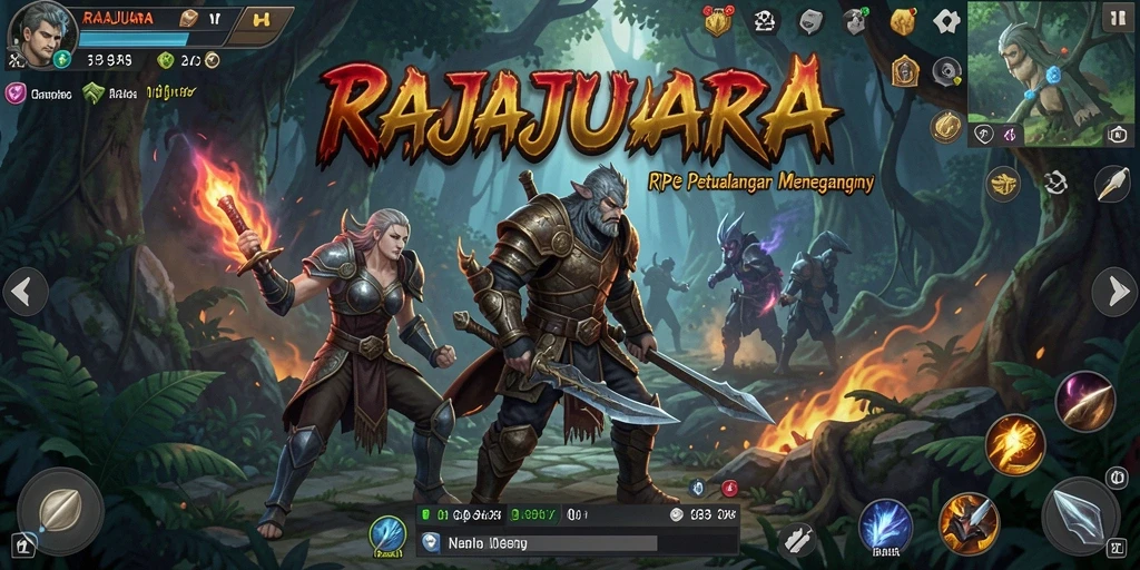 Gameplay seru RAJAJUARA dalam dunia fantasi penuh aksi.