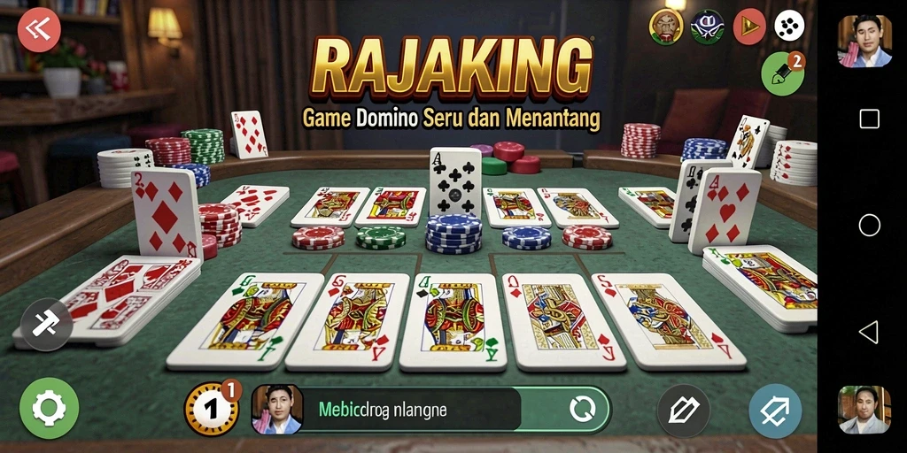 Screenshot utama RAJAKING menampilkan gameplay domino yang menarik.