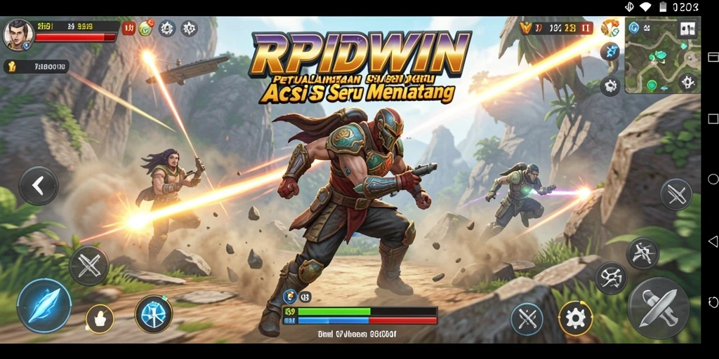 Tampilan aksi seru dalam gameplay RPIDWIN yang menggugah semangat.