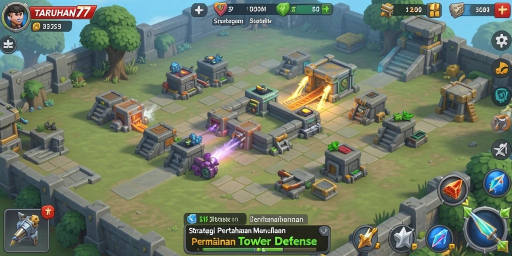 Gameplay menakjubkan dari TARUHAN77 dalam aksi Tower Defense.