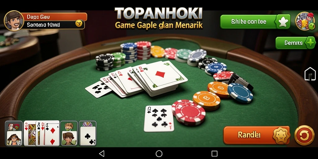 Screenshot gameplay TOPANHOKI yang menampilkan keseruan bermain Gaple.