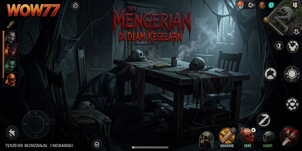 Screenshot menampilkan gameplay menegangkan di dunia Horror WOW77.